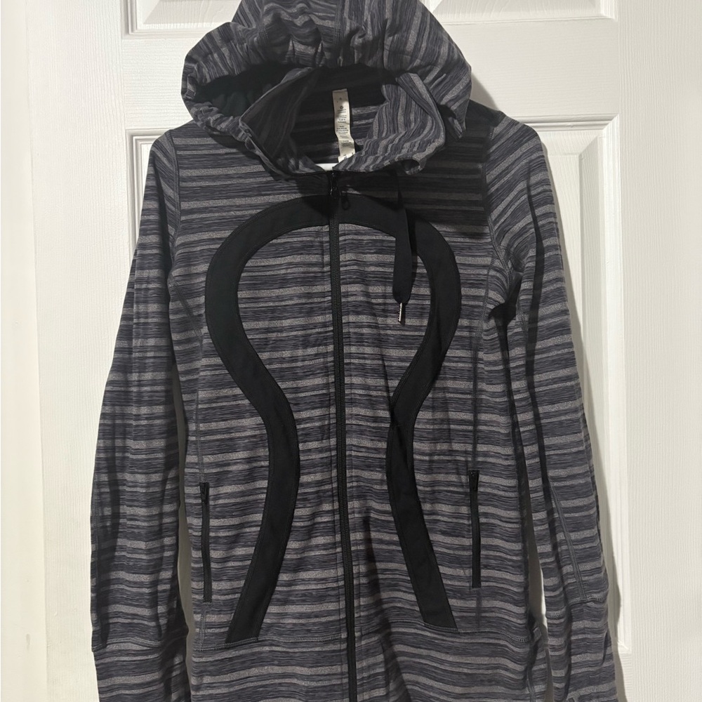 Lululemon Athletica Striped Gray and Black Jacket
